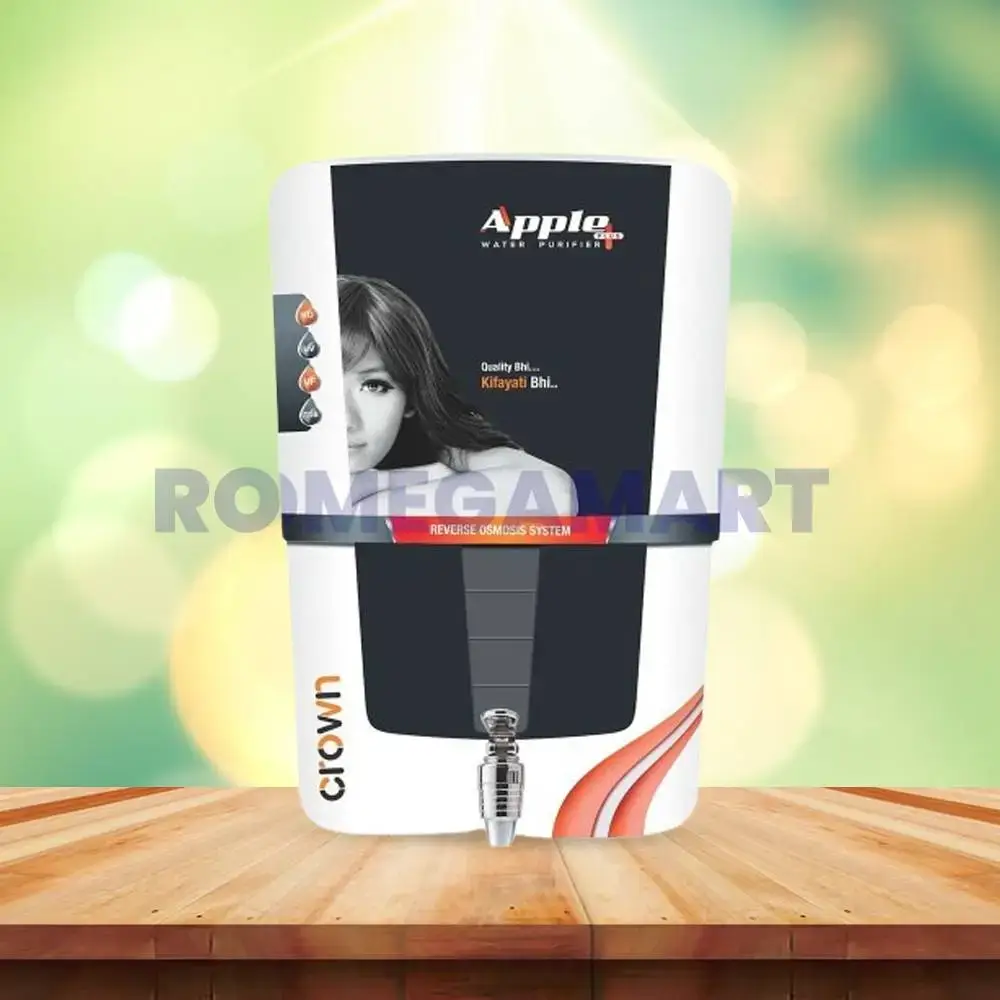 Apple Plus CROWN Black Domestic RO Water Purifier 14 Liters Storage ABS Plastic Material - GTB JI WATER SOLUTIONS