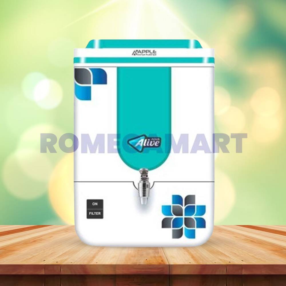 Apple Alive RO Water Purifier RO+UV+COPPER+ALKLINE+TDS ABS Food Plastic Material Green Color 10 Liter Storage Suitable For Domestic - JAZZ PURE WATER SOLUTIONS