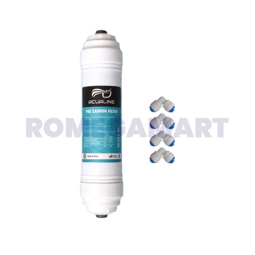 ACUALINE Pre Sediment and Carbon Filter with 4 Piece Push Fit Elbow Connectors - CO ORBITAL INDIA