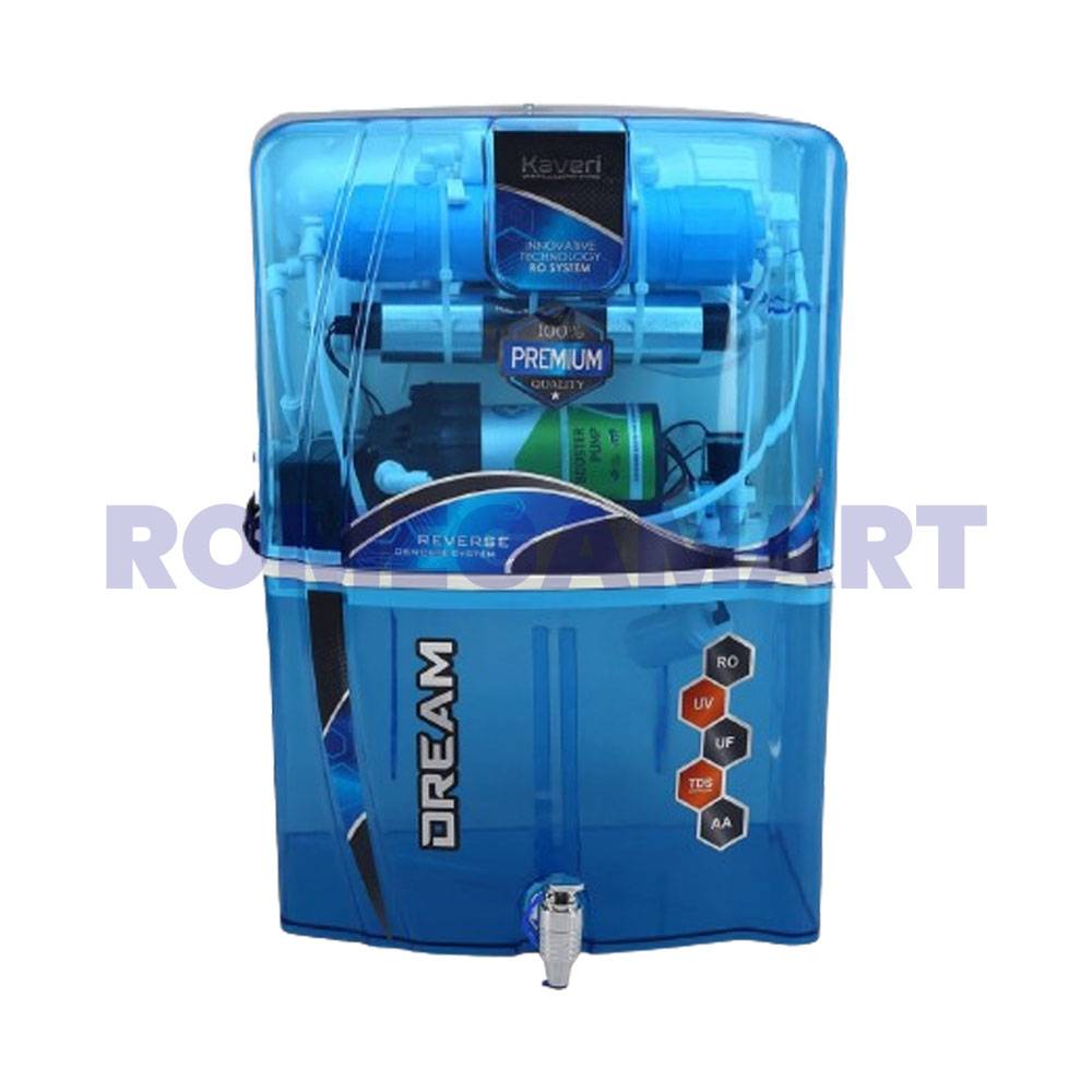 Kaveri Dream Water Purifier Blue Transparent Table Top 12 Liter Storage  RO+UV+UF+TDS+AA - EARTH RO SYSTEM