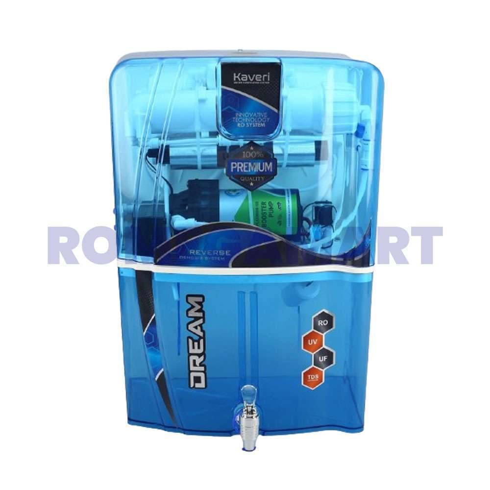 Kaveri Dream Blue Transparent 12 Liter Storage RO+UV+UF RO Water Purifier For Domestic - JAZZ PURE WATER SOLUTIONS 
