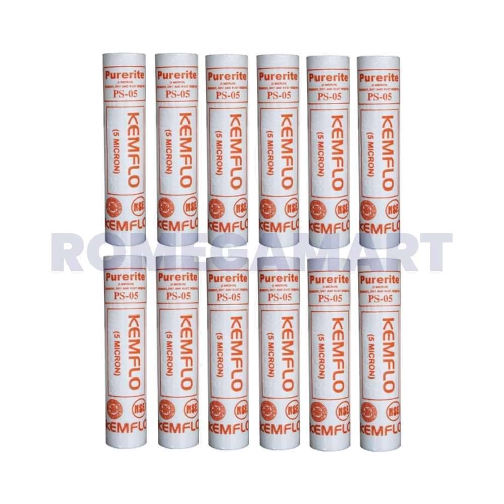 ACUALINE Kemflo Filter PP Spun Filter 10 Inch, 5 Micron, 1 KG- CO ORBITAL INDIA 