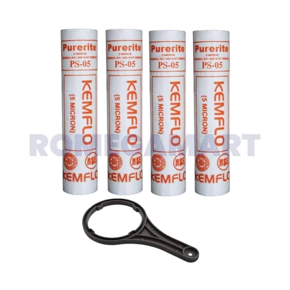 ACUALINE Kemflo Filter Candle 10 Inch PP Spun Filter 5 Micron with Spanner - CO ORBITAL INDIA