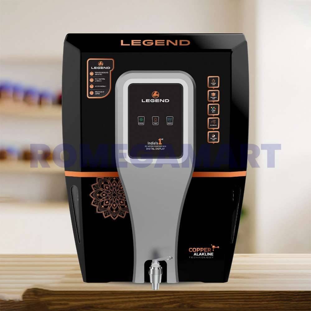 LEGEND Black With Grey Water Purifier 12 Liter Storage RO+UV+UF ABS Plastic Material - GTB JI WATER SOLUTIONS