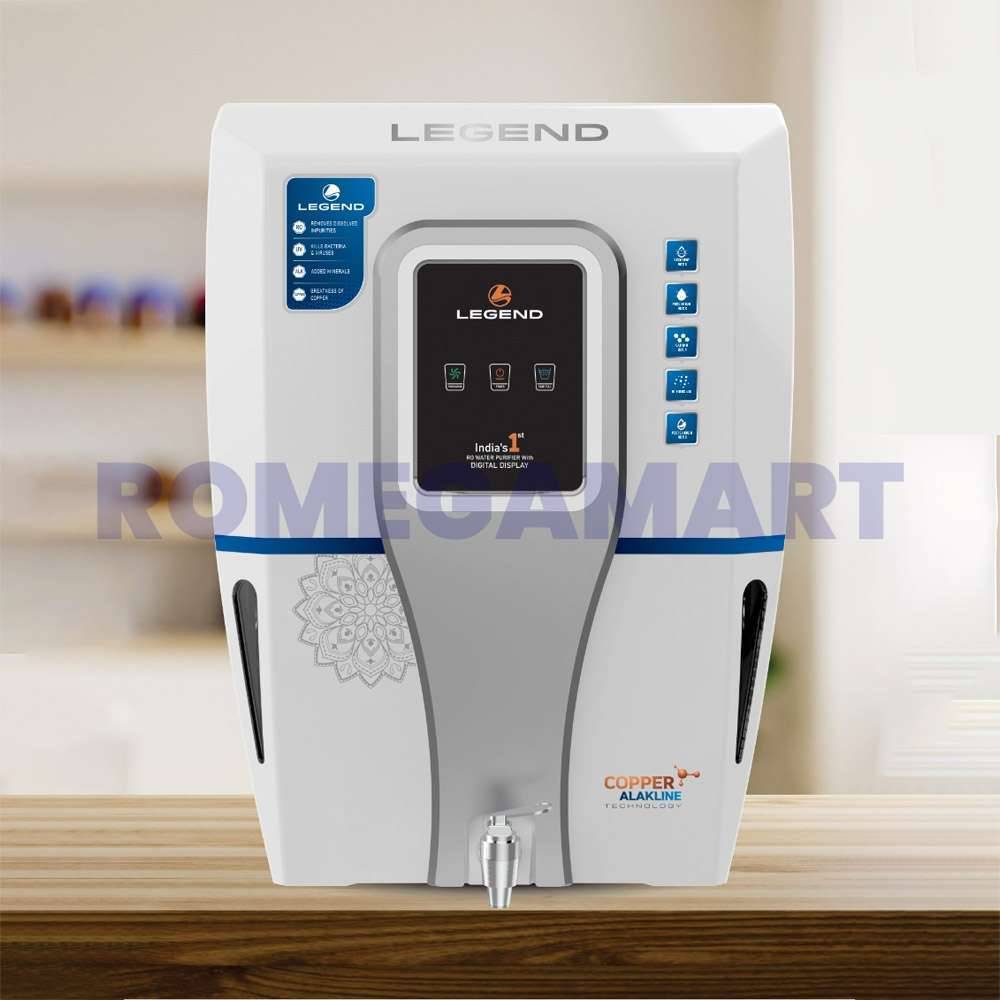 LEGEND RO+UV+TDS+UF 12 Liter Storage Water Purifier With Smart Led Indicator White With Grey ABS Plastic Material - JAZZ PURE WATER SOLUTIONS