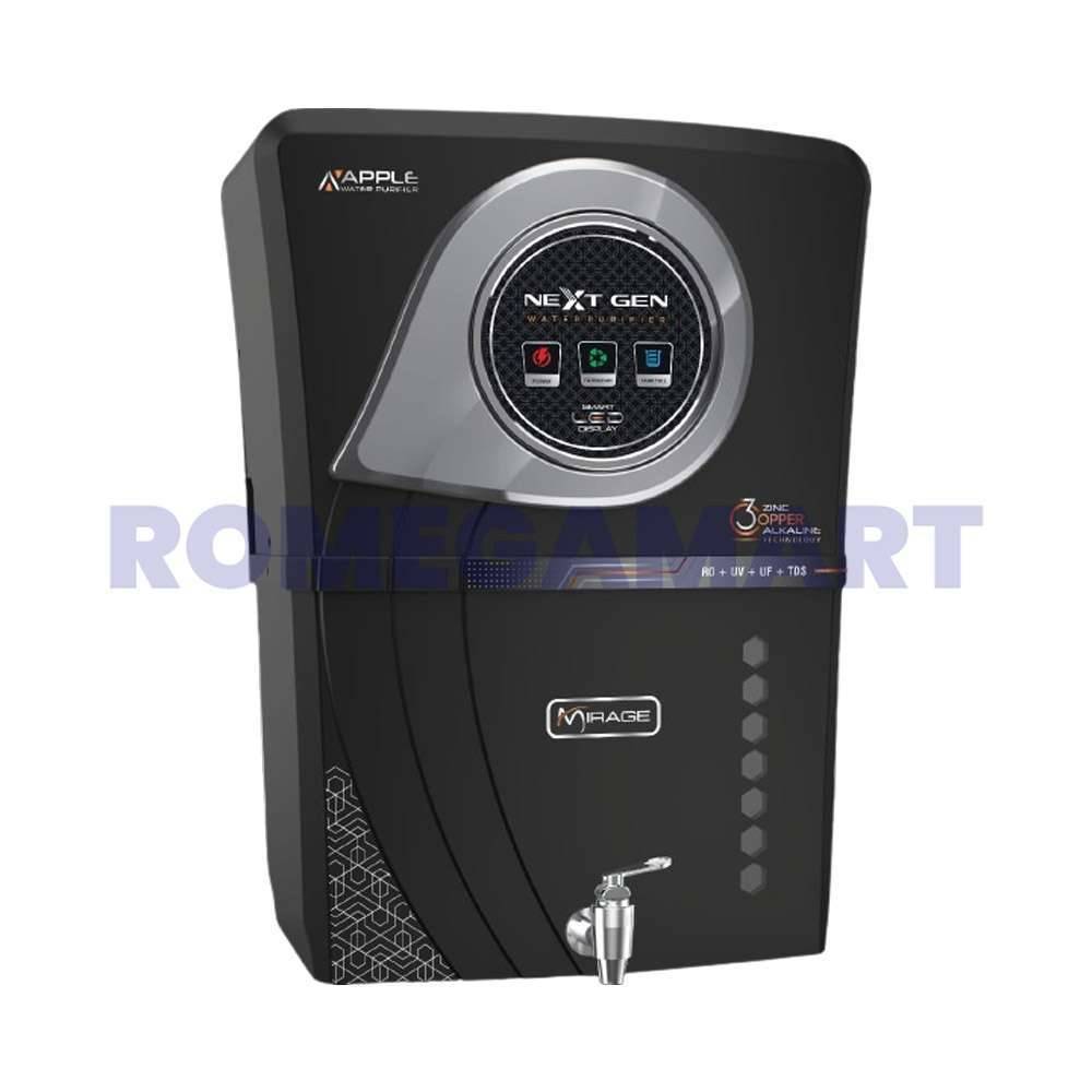 Apple Mirage Black RO Water Purifier Food Grade Plastic Material 13 Liter Storage Suitable For Domestic - GTB JI WATER SOLUTIONS