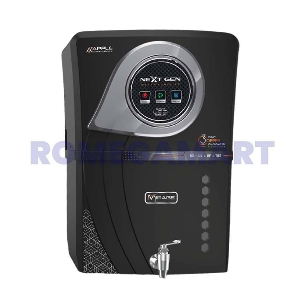 Apple Mirage Black RO Water Purifier Food Grade Plastic Material 13 Liter Storage Suitable For Domestic - GTB JI WATER SOLUTIONS