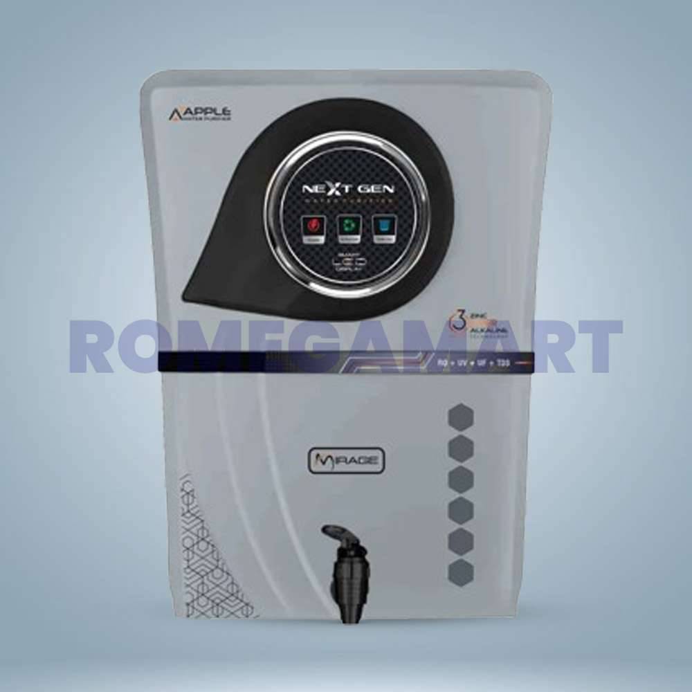 Apple Mirage RO Water Purifier Grey RO+UV+COPPER+ALKLINE+TDS 13 Liter Storage Material Food Grade Plastic Suitable For Domestic - JAZZ PURE WATER SOLUTIONS