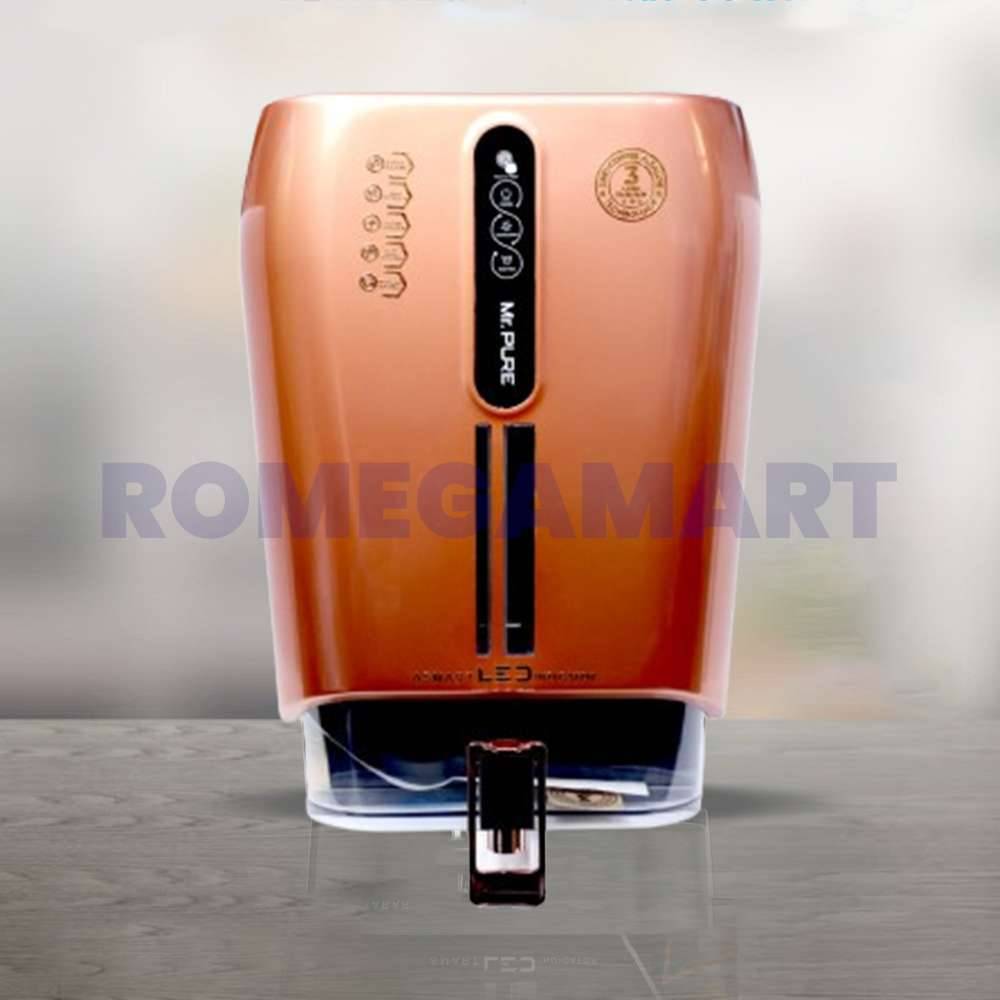 Mr Pure Water Purifier RO+UV+UF+TDS+ALKLINE+COPPER+MINERAL Copper Color 10 Liter Storage For Domestic RO - JAZZ PURE WATER SOLUTIONS