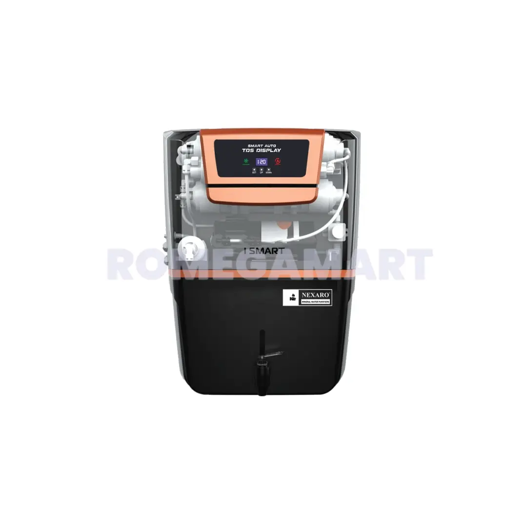Nexaro I Smart 12 Liter Storage Black Transparent Color With Smart Led Display Ro Water Purifier - Nexaflow Filtration Private Limited