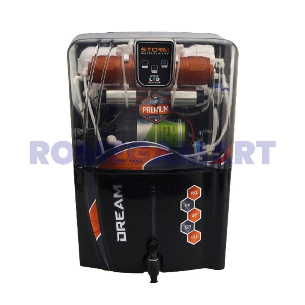 Storm Dream RO+UV+UF+TDS BLACK 12 Liter Storage Water Purifier - EARTH RO SYSTEM