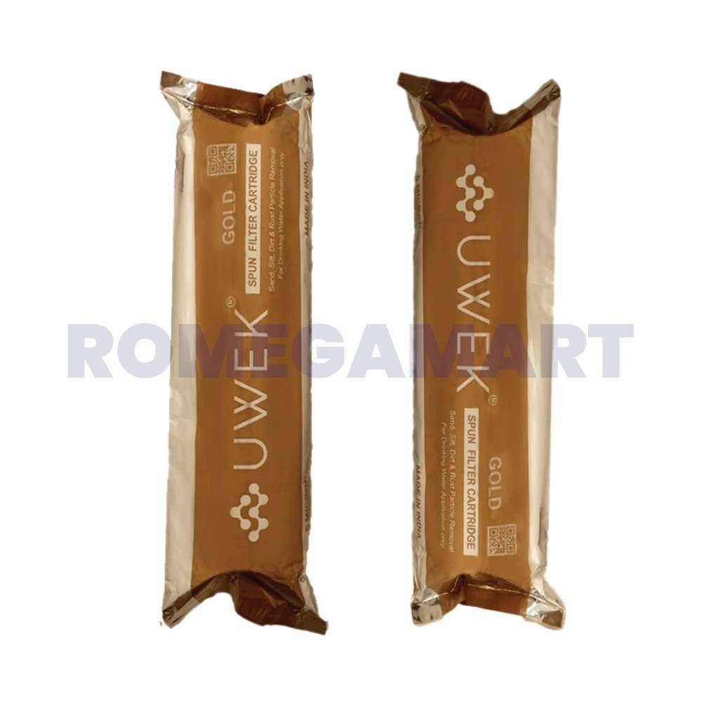 UWEK Gold 10 Inch Spun Filter Cartridge 5 Micron White Color Suitable For Domestic RO Pack of 2 - CO ORBITAL INDIA