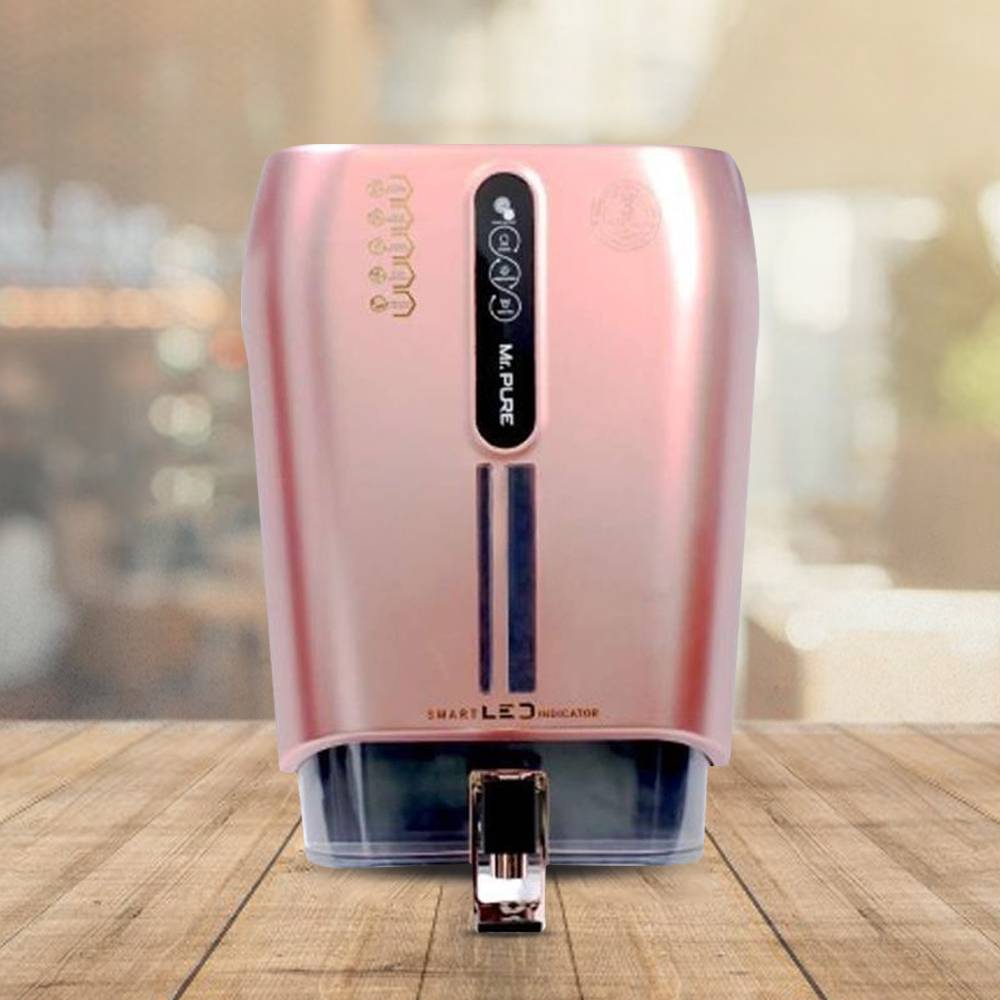 Mr Pure Cabinet With Smart LED Indicator 10 Liter Storage Pink Color For Domestic Use - GTB JI WATER SOLUTIONs