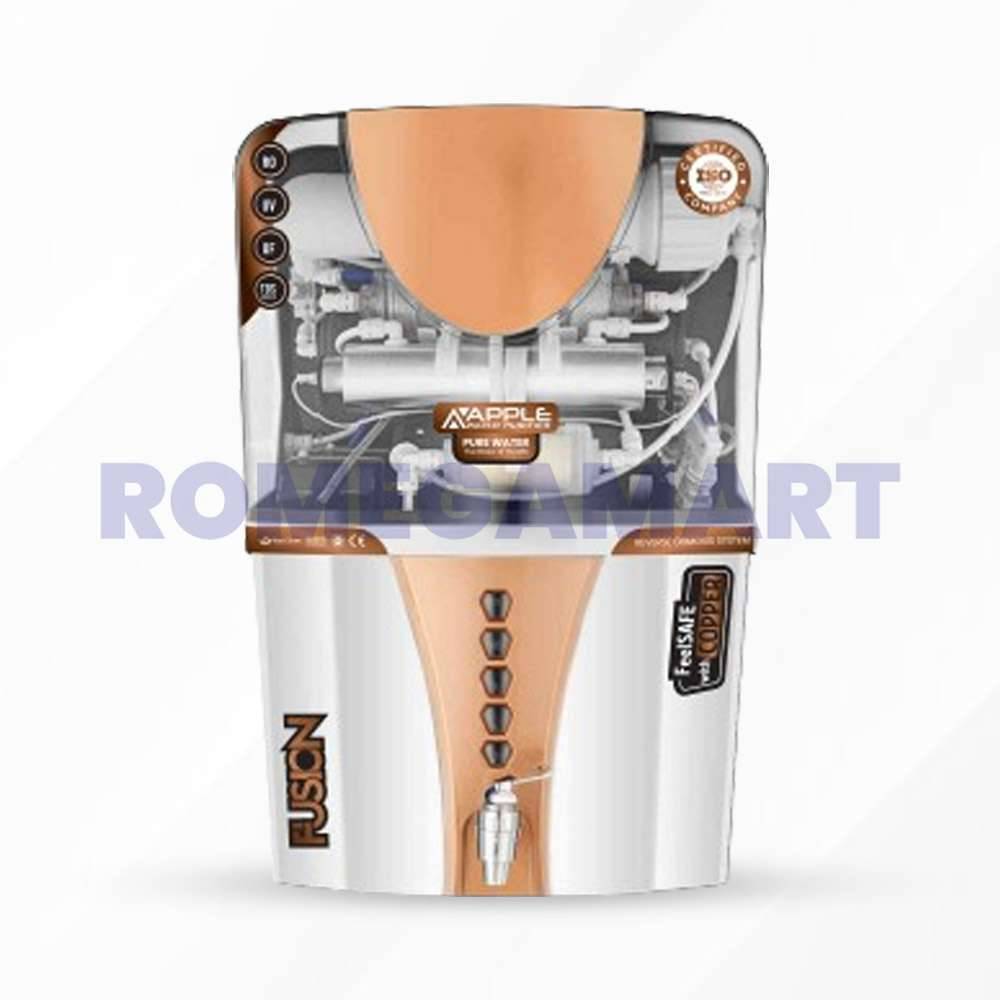 Apple Fusion White Transparent RO+UV+UF Water Purifier 12 Liter Storage Copper Color Domestic - JAZZ PURE WATER SOLUTIONS